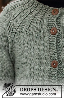 First Leaf Jacket / DROPS Children 41-10 - Strikket jakke til barn i DROPS BabyMerino. Arbeidet strikkes med vrangbord og raglan, ovenfra og ned. Størrelse 2 til 12 år.