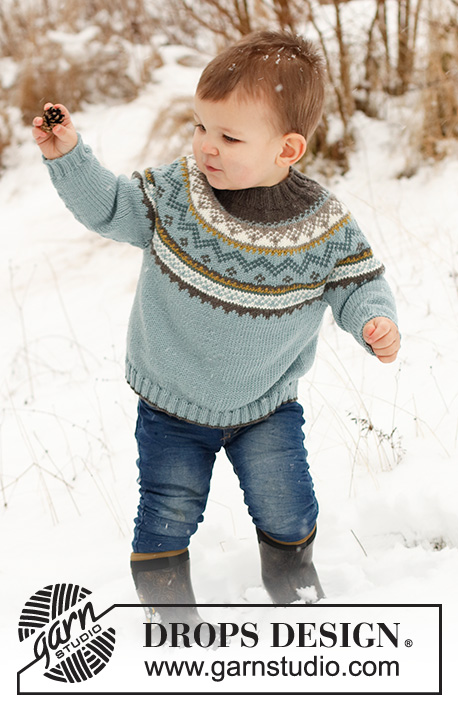 Edge of the Woods Jumper / DROPS Children 41-8 - Free knitting patterns ...