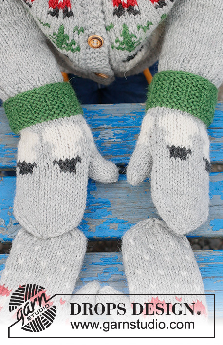 Snowman Time Mittens / DROPS Children 44-19 - Knitted mittens for children in DROPS Karisma. The piece is worked bottom up with coloured snowman-pattern. Sizes 2 – 14 years. Theme: Christmas.