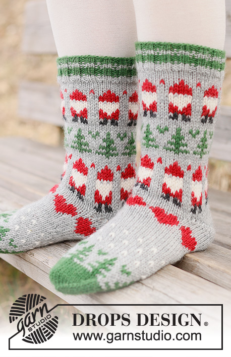 Christmas Time Socks / DROPS Children 44-20 - Free knitting ...