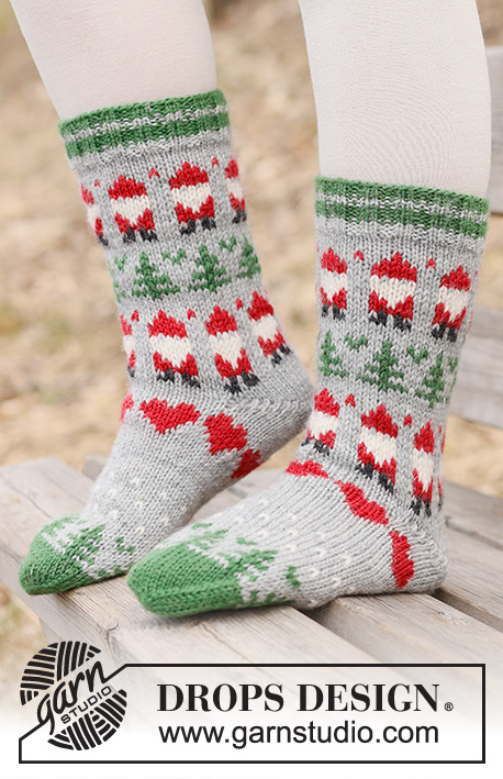 Christmas Time Socks / DROPS Children 44-20 - Free knitting patterns by ...