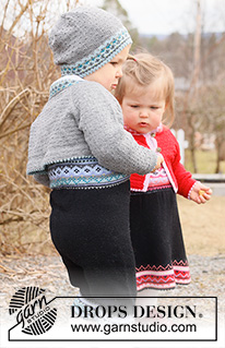 Hipp Hipp Hurra Trousers / DROPS Children 44-4 - Gebreide broek voor baby’s en kinderen in DROPS BabyMerino. Het werk wordt van boven naar beneden gebreid, met Scandinavisch patroon. Maten 6 maanden – 6 jaar.