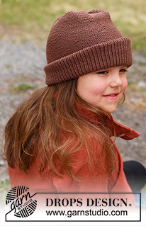 Cocoa Top / DROPS Children 44-8 - Strikket hue til børn i DROPS BabyMerino. Arbejdet strikkes i retstrik, nedefra og op.