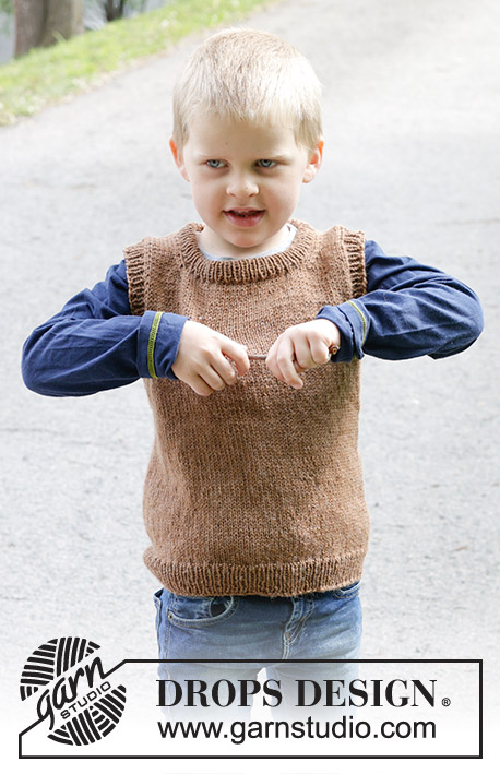 Lighthouse Vest / DROPS Children 47-6 - Strikket vest til børn i DROPS Lima eller DROPS Daisy. Arbejdet strikkes nedefra og op i glatstrik med dobbelt halskant. Størrelse 2 – 12 år.