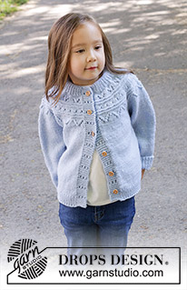 Running Circles Cardigan / DROPS Children 47-7 - Knitted jacket for children in DROPS Karisma. The piece is worked top down with round yoke, lace pattern and double neck. Sizes 2 - 12 years.