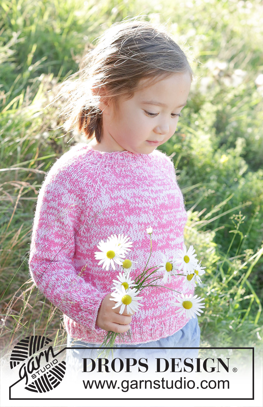 Strawberry Sprinkle / DROPS Children 48-5 - Knitted jumper for children in 2 strands DROPS Flora or 2 strands DROPS Alpaca. The piece is worked top down in stocking stitch with raglan. Sizes 2 – 12 years.
