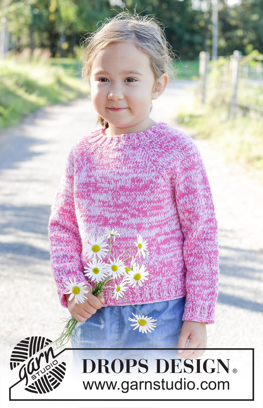 Strawberry Sprinkle / DROPS Children 48-5 - Knitted jumper for children in 2 strands DROPS Flora or 2 strands DROPS Alpaca. The piece is worked top down in stocking stitch with raglan. Sizes 2 – 12 years.
