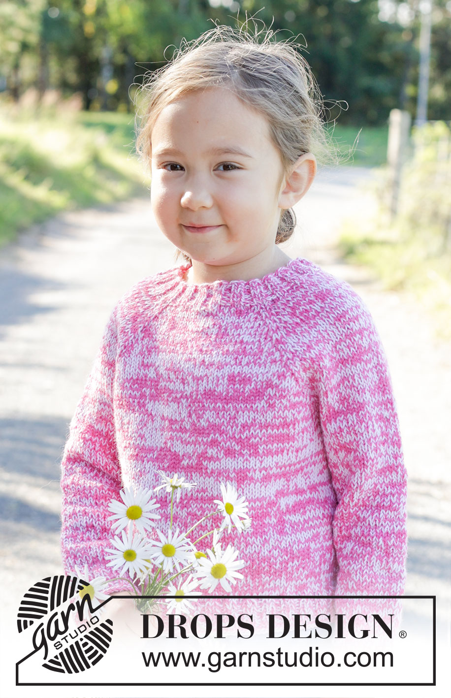 Strawberry Sprinkle / DROPS Children 48-5 - Knitted jumper for children in 2 strands DROPS Flora or 2 strands DROPS Alpaca. The piece is worked top down in stocking stitch with raglan. Sizes 2 – 12 years.