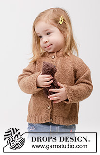 Cocoa Comfort Cardigan / DROPS Children 49-11 - Prjónuð peysa fyrir börn úr DROPS Sky. Stykkið er prjónað ofan frá og niður í sléttprjóni með laskalínu og i-cord. Stærð 2 – 12 ára.