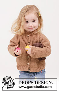 Cocoa Comfort Cardigan / DROPS Children 49-11 - Prjónuð peysa fyrir börn úr DROPS Sky. Stykkið er prjónað ofan frá og niður í sléttprjóni með laskalínu og i-cord. Stærð 2 – 12 ára.