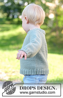 Sage Bud Sweater / DROPS Children 49-16 - Knitted jumper for children in DROPS Merino Extra Fine. The piece is worked top down in stocking stitch, with raglan. Sizes 2 - 14 years.