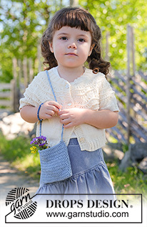Denim Doodle Bag / DROPS Children 49-21 - Crocheted bag with 1 strand DROPS Belle. Piece is worked bottom up.