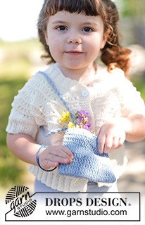 Denim Doodle Bag / DROPS Children 49-21 - Crocheted bag with 1 strand DROPS Belle. Piece is worked bottom up.