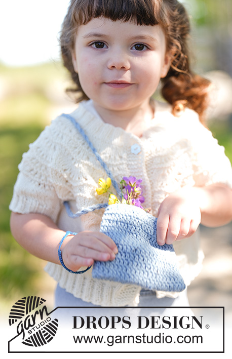 Denim Doodle Bag / DROPS Children 49-21 - Crocheted bag with 1 strand DROPS Belle. Piece is worked bottom up.
