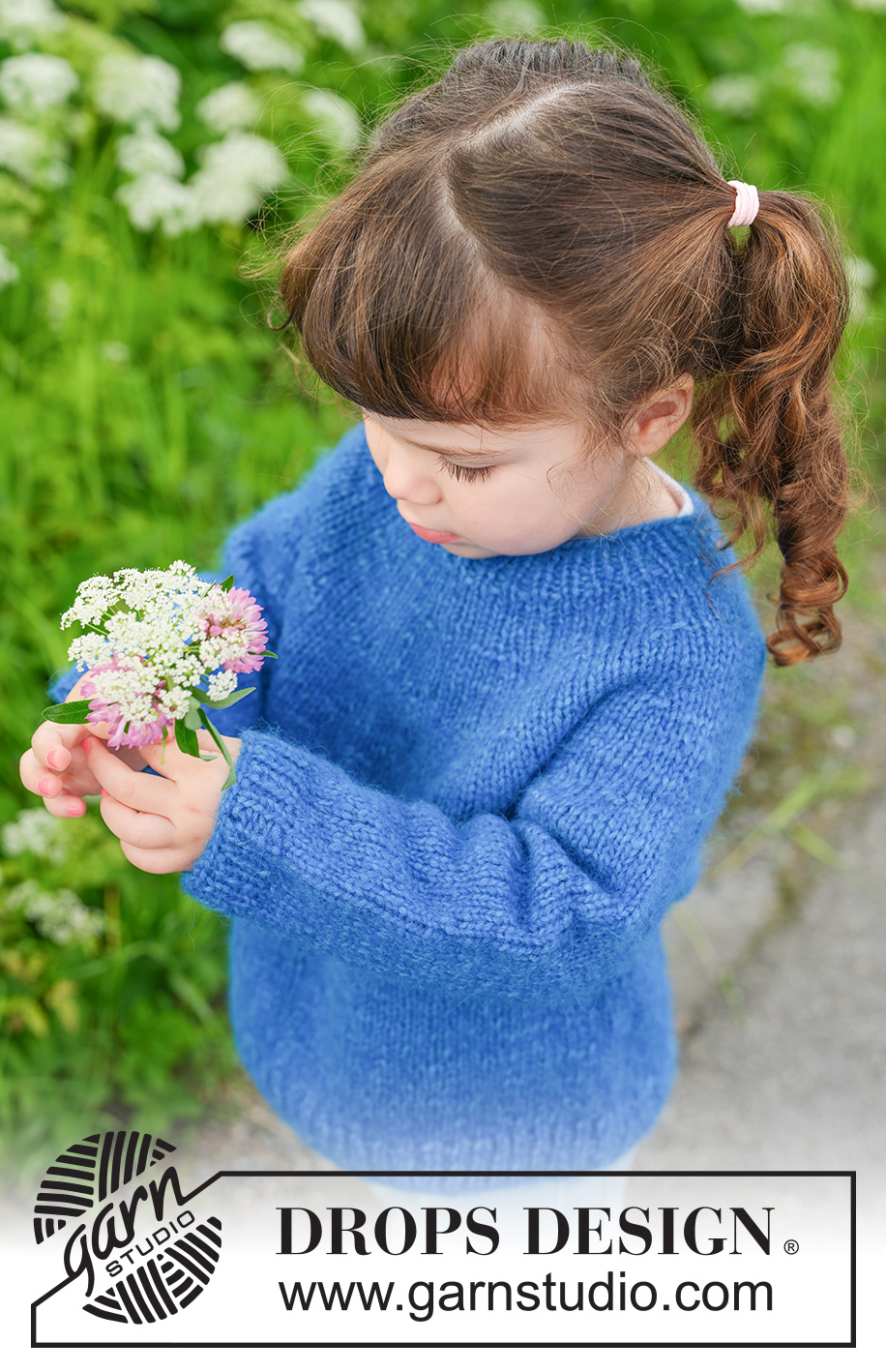 Blue Rush Sweater / DROPS Children 49-6 - Knitted jumper for children in DROPS Air. Piece is knitted top down with round yoke. Size 2 - 12 years