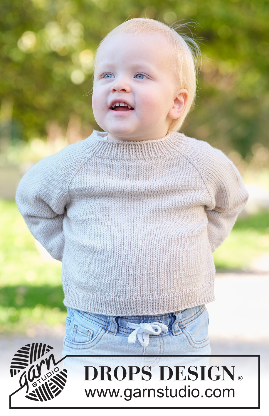 Gentle Day Sweater / DROPS Children 49-7 - Jersey a punto para niños en DROPS Merino Extra Fine. La labor está realizada en punto jersey, de arriba abajo con raglán. Tallas 2-14 años.