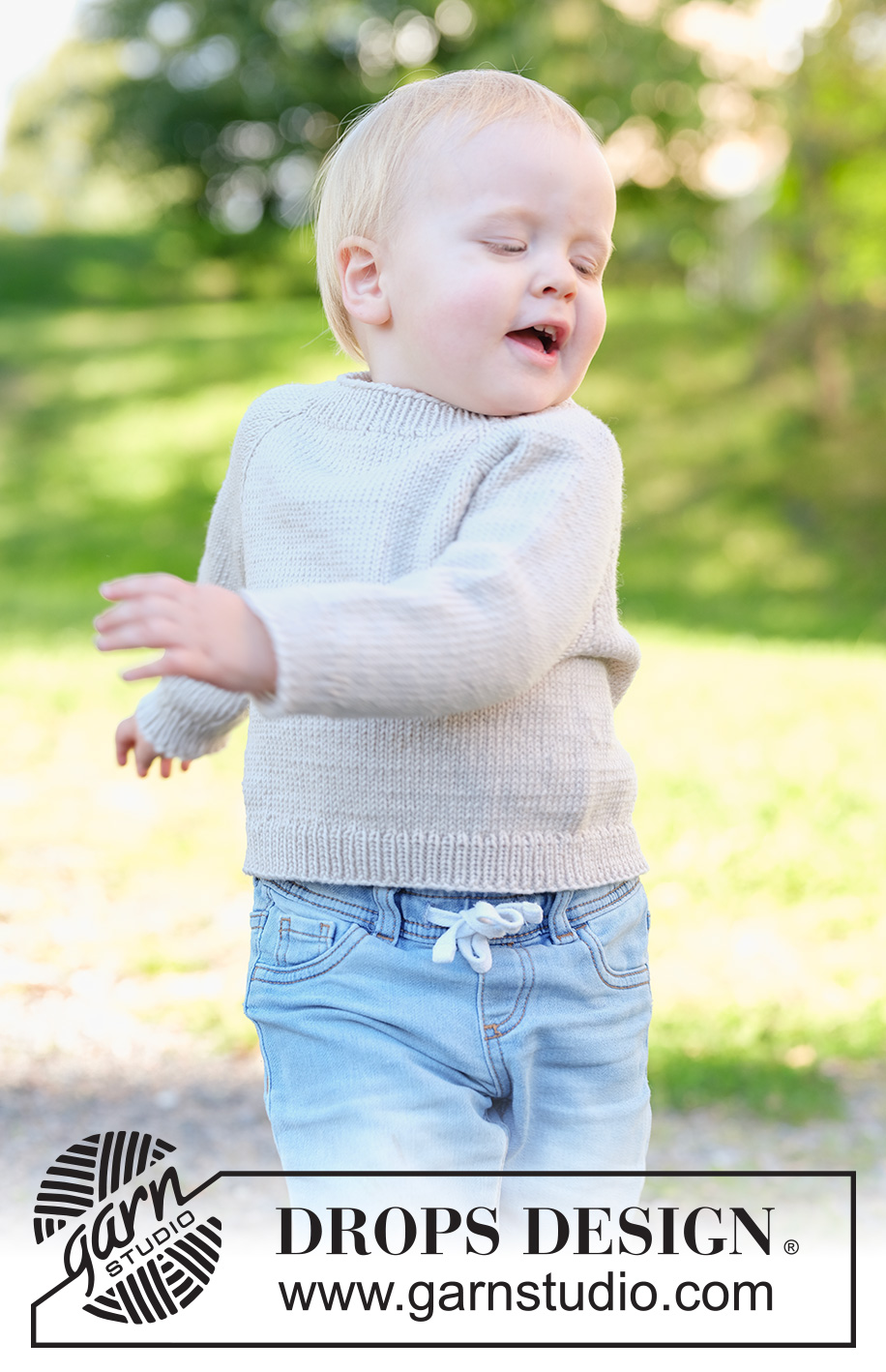 Gentle Day Sweater / DROPS Children 49-7 - Jersey a punto para niños en DROPS Merino Extra Fine. La labor está realizada en punto jersey, de arriba abajo con raglán. Tallas 2-14 años.