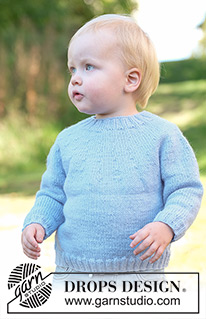 Easy Chill Sweater / DROPS Children 49-9 - Knitted jumper for children in DROPS Karisma. The piece is worked top down with stocking stitch and a round yoke. Sizes 2 - 14 years.