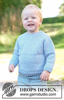 Easy Chill Sweater / DROPS Children 49-9 - Knitted jumper for children in DROPS Karisma. The piece is worked top down with stocking stitch and a round yoke. Sizes 2 - 14 years.