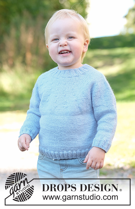 Easy Chill Sweater / DROPS Children 49-9 - Knitted jumper for children in DROPS Karisma. The piece is worked top down with stocking stitch and a round yoke. Sizes 2 - 14 years.