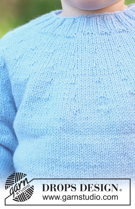 Easy Chill Sweater / DROPS Children 49-9 - Knitted jumper for children in DROPS Karisma. The piece is worked top down with stocking stitch and a round yoke. Sizes 2 - 14 years.