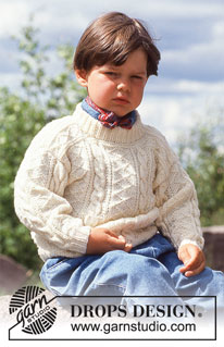 Fabian / DROPS Children 5-3 - Aran Sweater in Karisma Superwash 