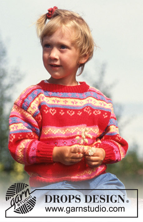 DROPS Children 5-5 - Patterned sweater in Muskat