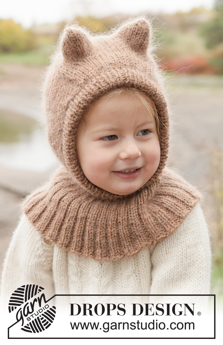 Forest Cub Balaclava / DROPS Children 50-1 - Knitted balaclava for children in DROPS Lima and DROPS Kid-Silk. The piece is worked top down with ears. Sizes 2 - 14 years.