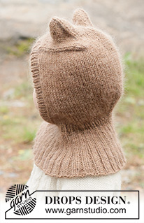 Forest Cub Balaclava / DROPS Children 50-1 - Knitted balaclava for children in DROPS Lima and DROPS Kid-Silk. The piece is worked top down with ears. Sizes 2 - 14 years.