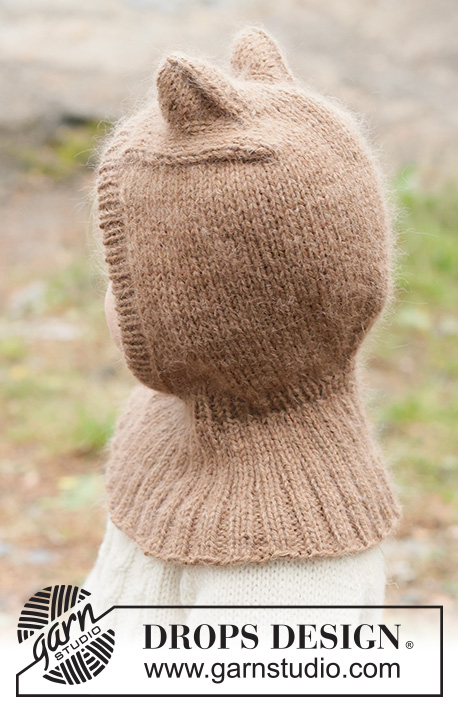 Forest Cub Balaclava / DROPS Children 50-1 - Knitted balaclava for children in DROPS Lima and DROPS Kid-Silk. The piece is worked top down with ears. Sizes 2 - 14 years.