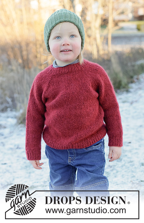 Berry Bramble Sweater / DROPS Children 50-15 - Knitted sweater for children in DROPS Air. The piece is worked top down in stockinette stitch with raglan. Sizes 2 - 14 years.