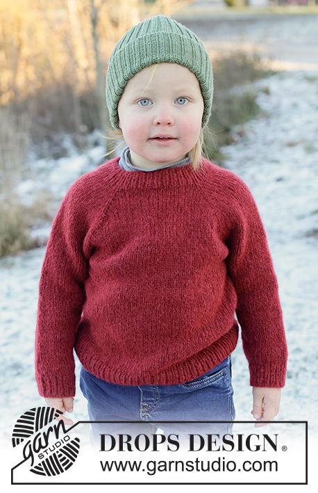 Berry Bramble Sweater / DROPS Children 50-15 - Knitted sweater for children in DROPS Air. The piece is worked top down in stockinette stitch with raglan. Sizes 2 - 14 years.