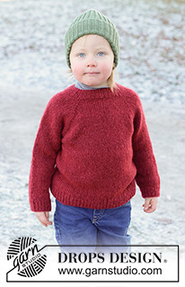 Berry Bramble Sweater / DROPS Children 50-15 - Knitted sweater for children in DROPS Air. The piece is worked top down in stockinette stitch with raglan. Sizes 2 - 14 years.