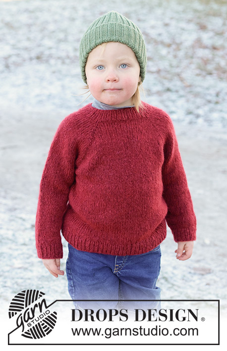 Berry Bramble Sweater / DROPS Children 50-15 - Knitted sweater for children in DROPS Air. The piece is worked top down in stockinette stitch with raglan. Sizes 2 - 14 years.