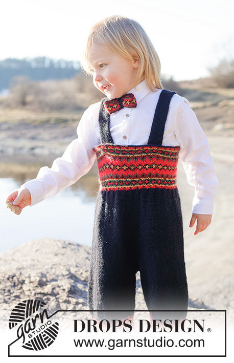 Tiny Traditions / DROPS Children 50-23 - Dětské a baby kalhoty ke slavnostním příležitostem s norským vzorem pletené shora dolů z příze DROPS Alpaca. Velikost 6 měsíců – 6 let.  