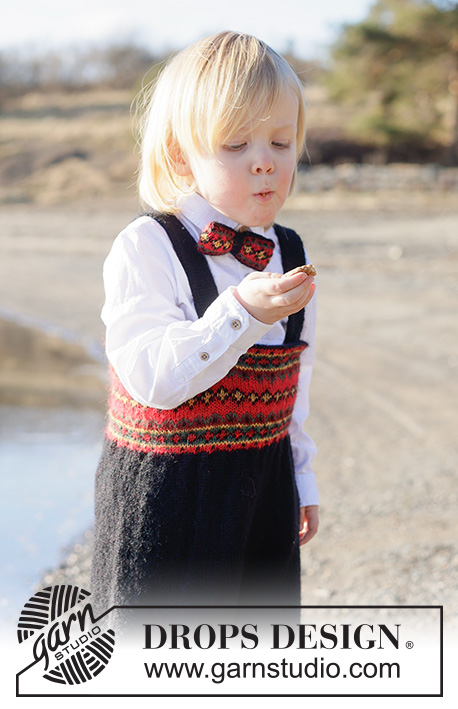 Tiny Traditions / DROPS Children 50-23 - Dětské a baby kalhoty ke slavnostním příležitostem s norským vzorem pletené shora dolů z příze DROPS Alpaca. Velikost 6 měsíců – 6 let.  