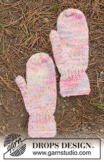 Fairy Flurry Mittens / DROPS Children 50-6 - Knitted mittens for children in DROPS Fiesta. Sizes 2 - 14 years.