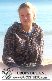 DROPS Children 8-18 - Cardigan in Tynn Chenille or Cotton Chenille with hood. 