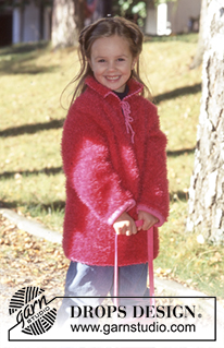 Strawberry Fizz Sweater / DROPS Children 9-1 - Jersey in Pelliza with borders in Muskat