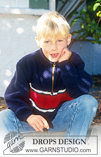 Afternoon Fair / DROPS Children 9-12 - DROPS Sweater in Karisma in double seed stitch with stripes 