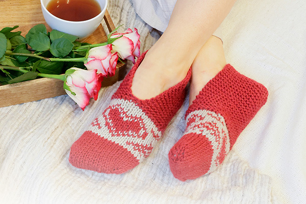 Meias e pantufas amorosas