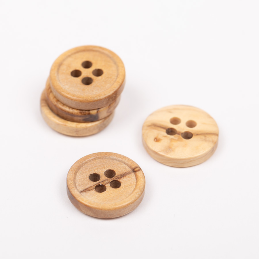 DROPS Knappar Olivträ (kant) No. 807 isometric