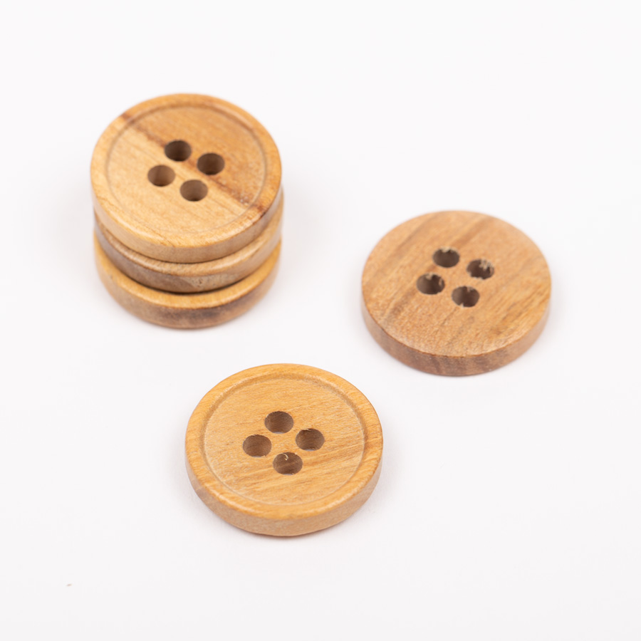 DROPS Knappar Olivträ (kant) No. 808 isometric