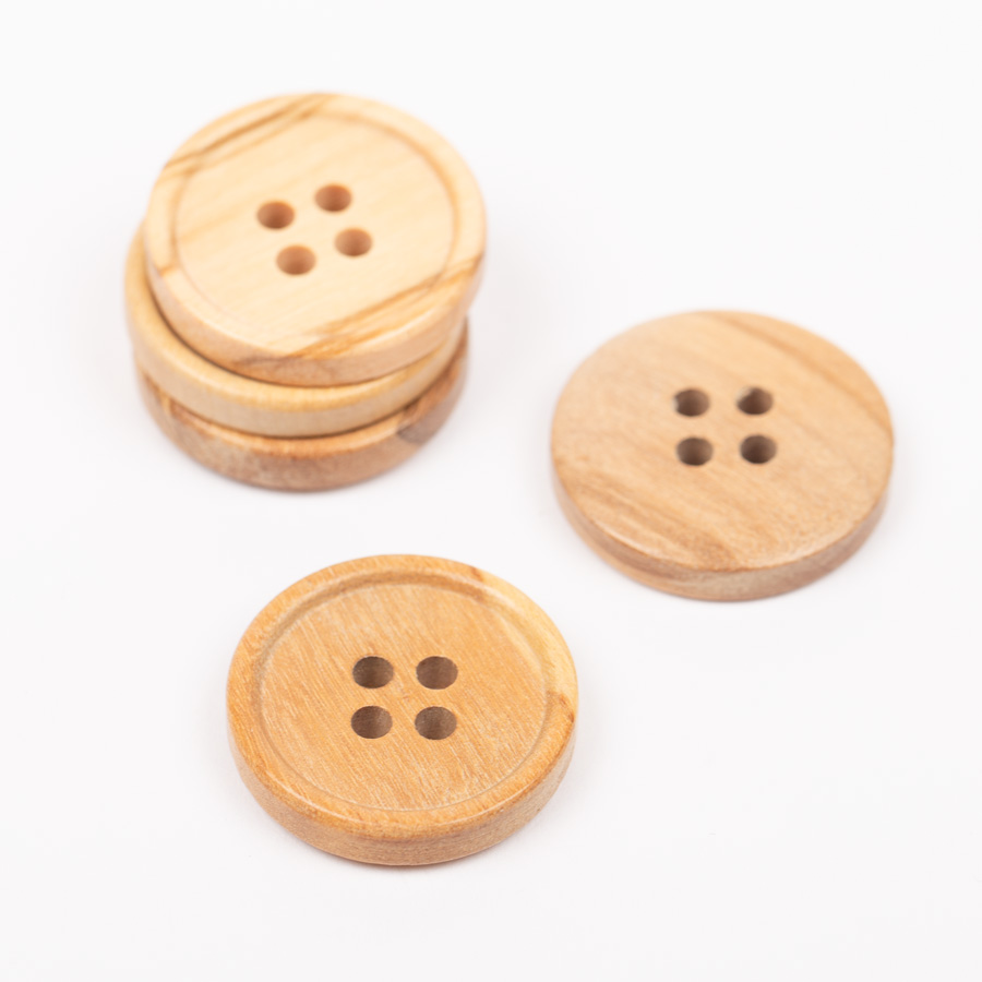 DROPS Knappar Olivträ (kant) No. 809 isometric