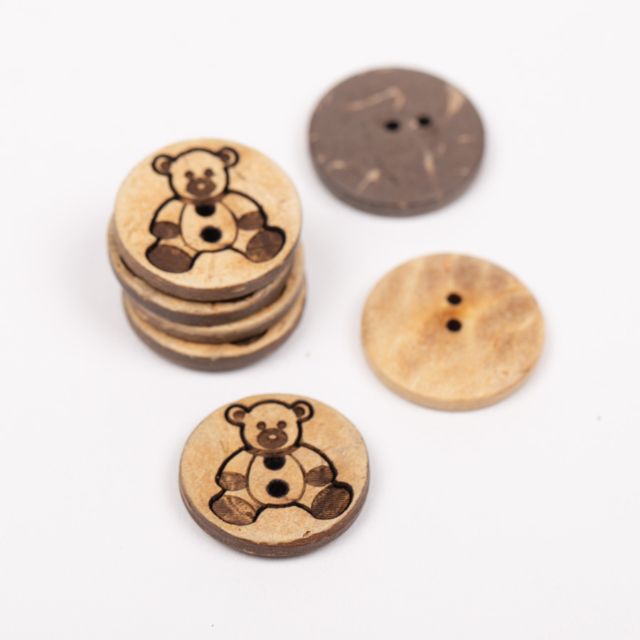 DROPS Knappar Teddybjörn (kokosnöt) No. 813 isometric