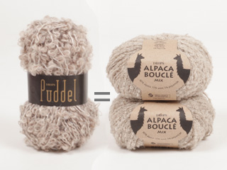 Puddel mit 2 Fäden Alpaca Bouclé ersetzen