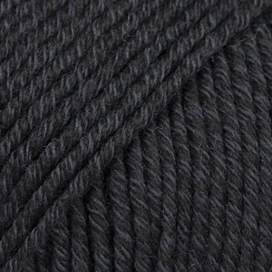 DROPS Cotton Merino uni colour 02, svart
