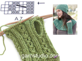 How to knit A.7 and thumb hole in DROPS 164-39 (Tutorial Video)