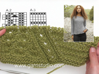 How to knit A.1, A.2 and A.3 in DROPS 171-23