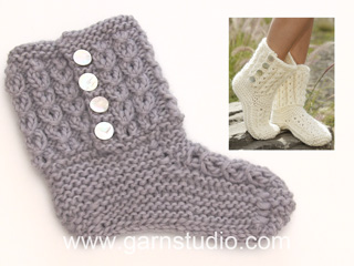 chaussons drops tricot